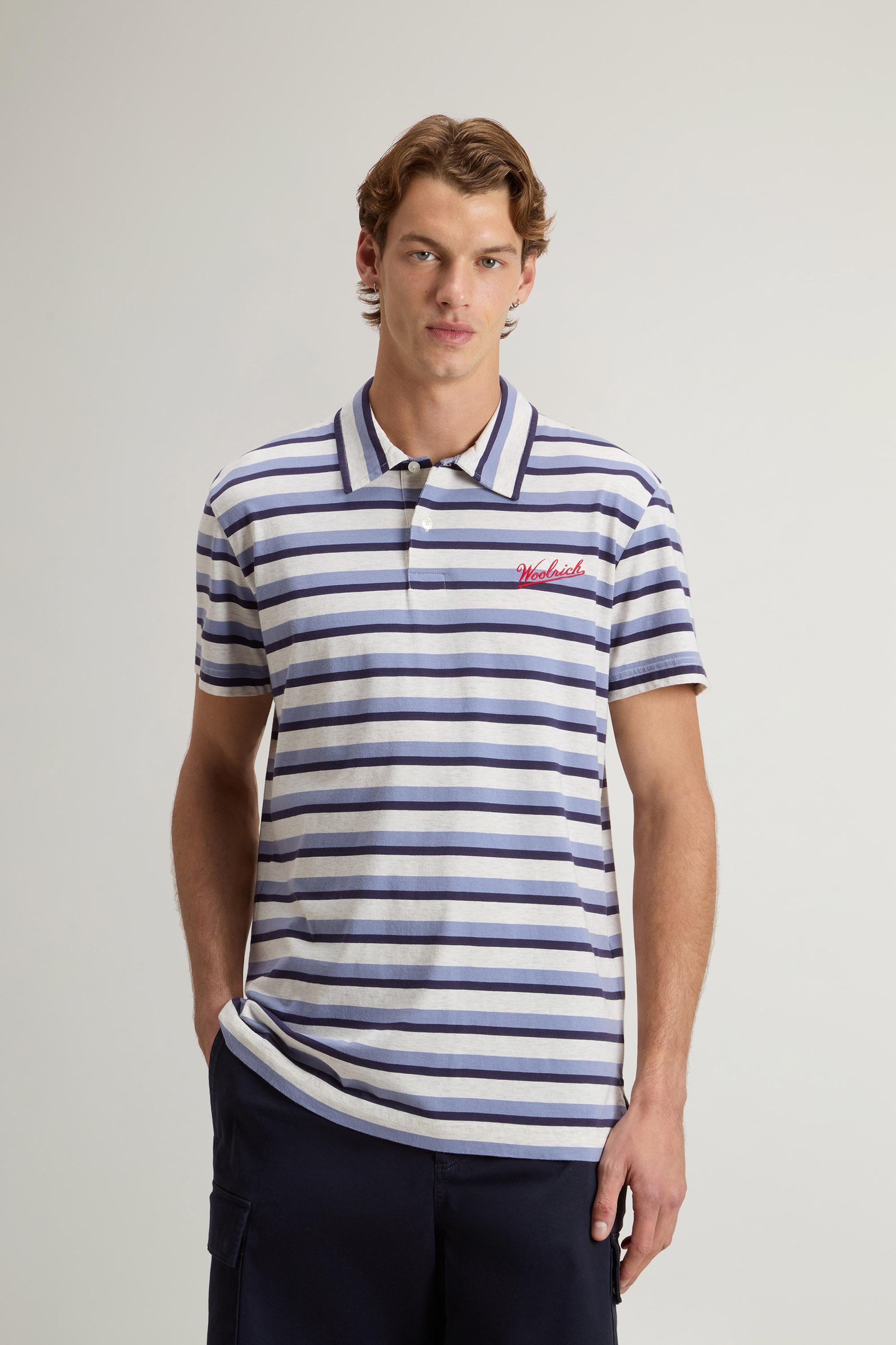 Poloshirt aus meliertem Baumwollpiqué Blau photo 1 | Woolrich