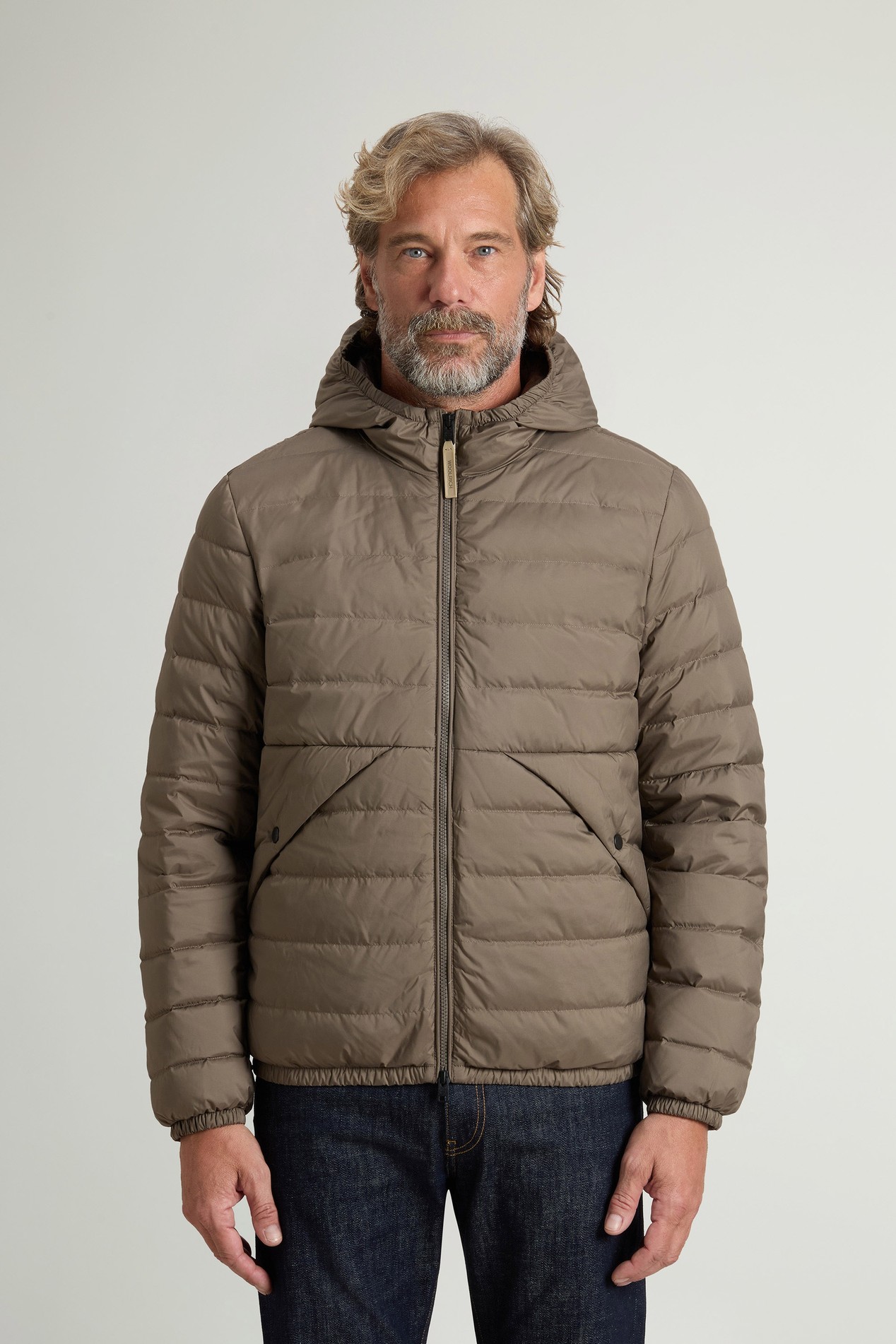 Quilted Jacket in Lightweight Microfiber Brown photo 1 | Woolrich