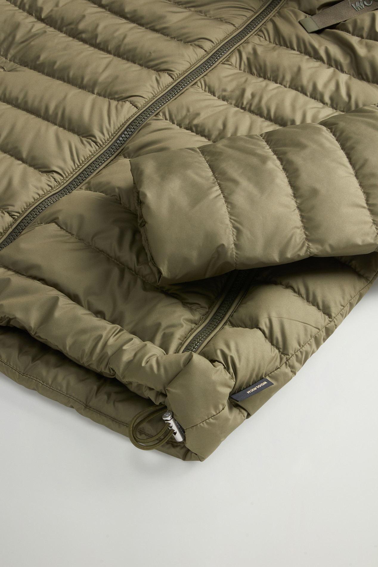 Padded Microfiber Jacket with Hood Green photo 3 | Woolrich