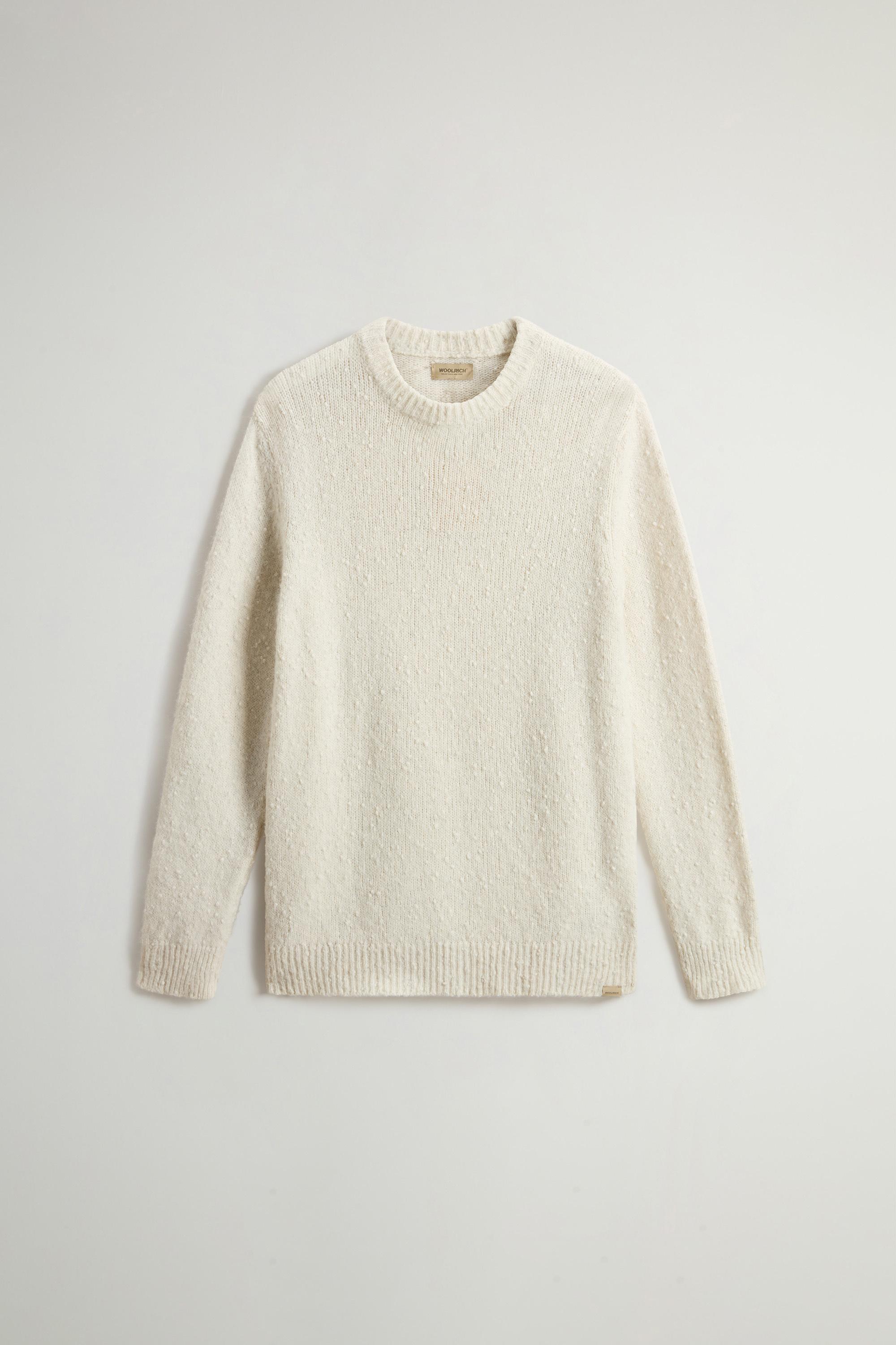 Cotton-, Alpaca and Wool-Blend Crewneck Sweater White photo 5 | Woolrich