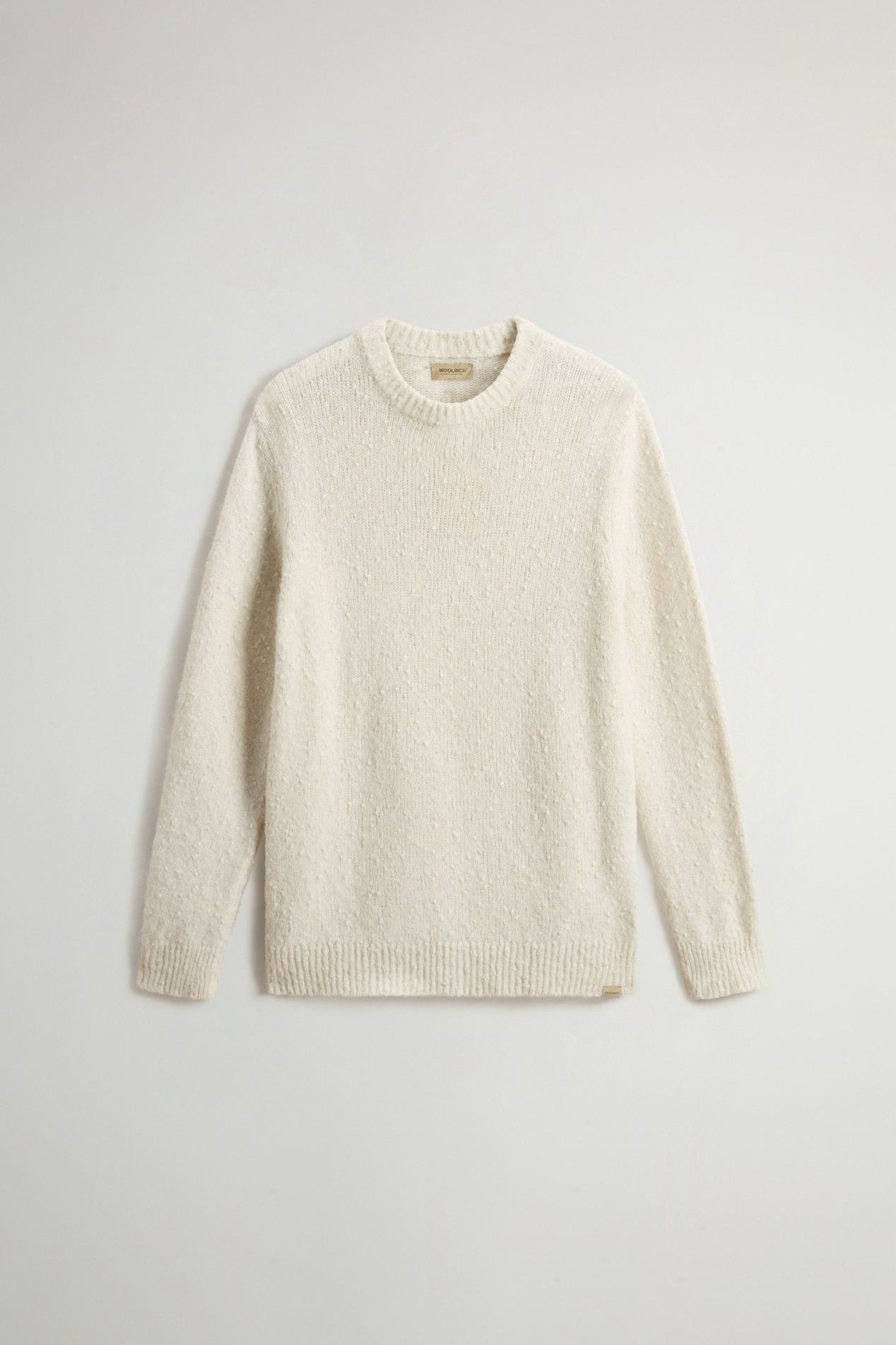 Cotton-, Alpaca and Wool-Blend Crewneck Sweater White photo 5 | Woolrich