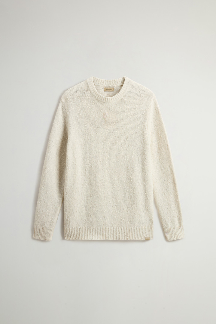 Cotton-, Alpaca and Wool-Blend Crewneck Sweater White photo 5 | Woolrich