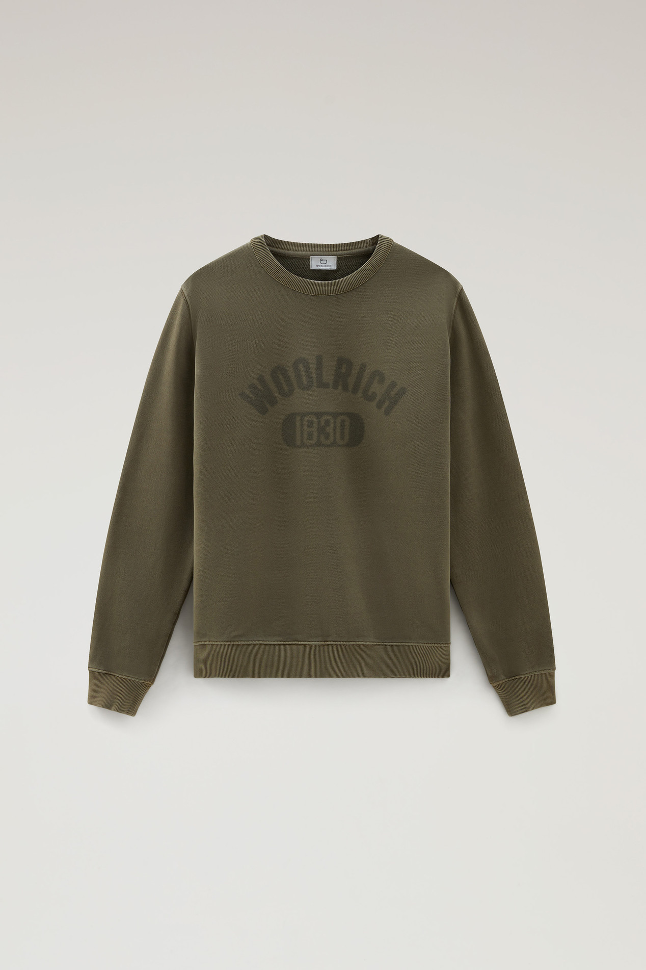 1830 Crewneck Sweatshirt in Pure Cotton Green photo 1 | Woolrich