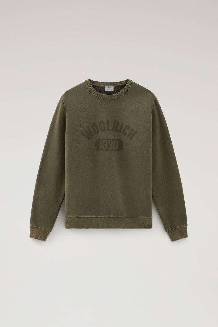 1830 Crewneck Sweatshirt in Pure Cotton Green photo 1 | Woolrich