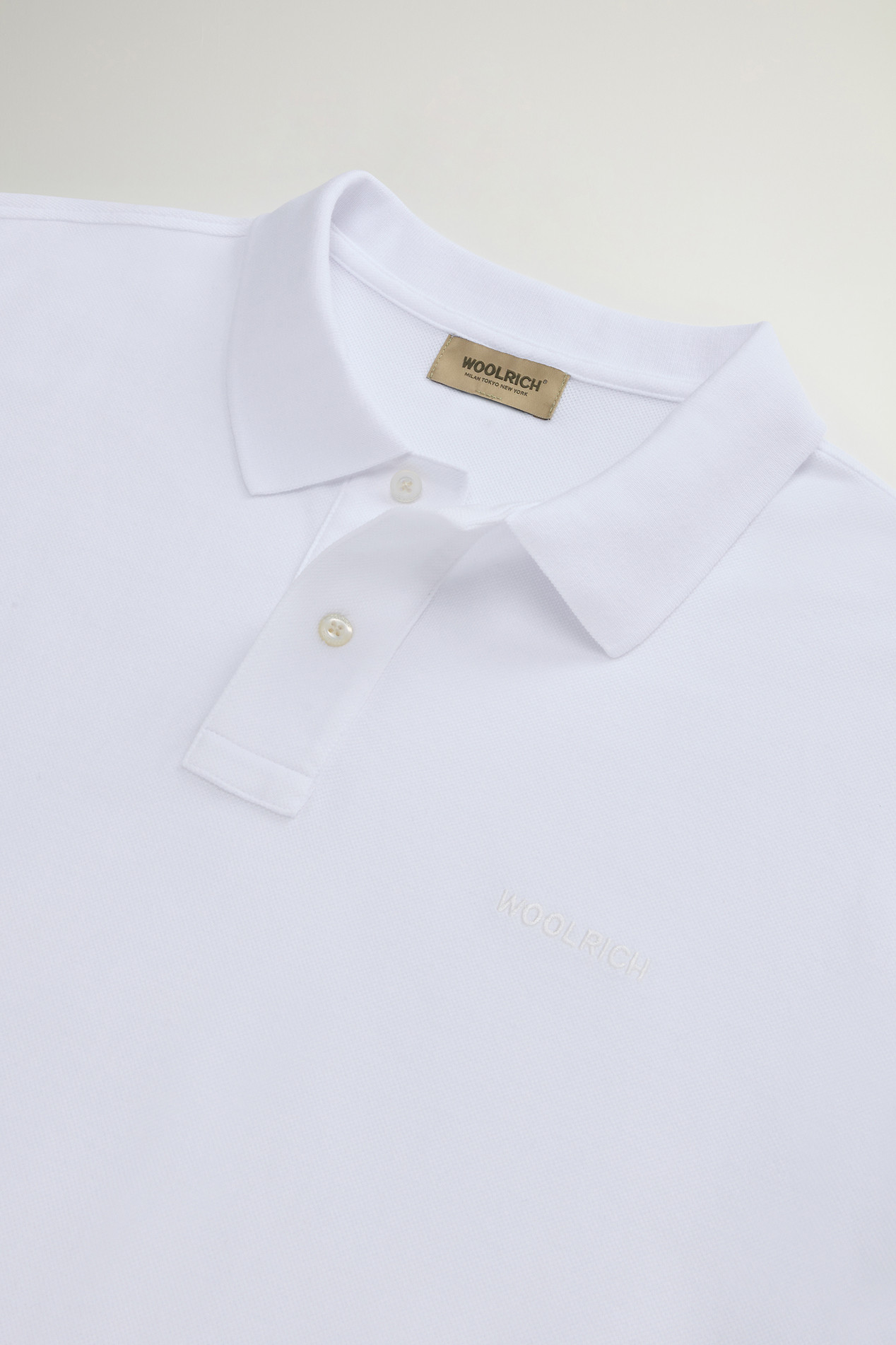 Pure Cotton Pique Polo White photo 2 | Woolrich