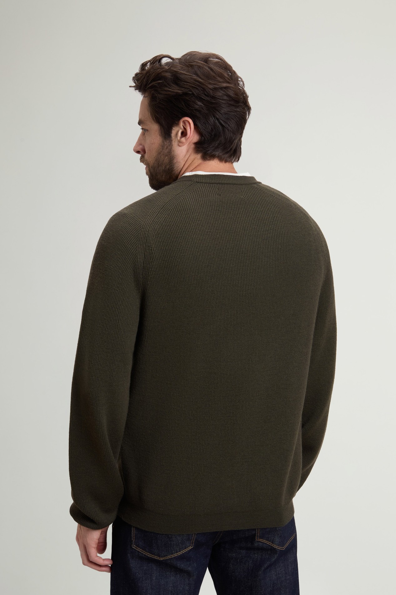 FINE MERINOS CREWNECK GG18 Groen photo 3 | Woolrich