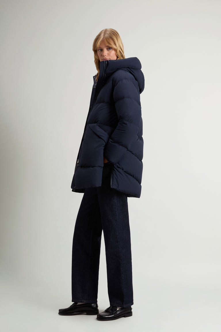Quilted Madison Parka in Matte Stretch Nylon Blue photo 1 | Woolrich
