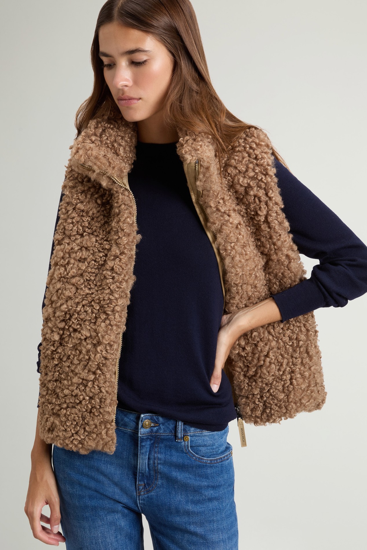 HYBRID CURLY VEST Beige photo 4 | Woolrich