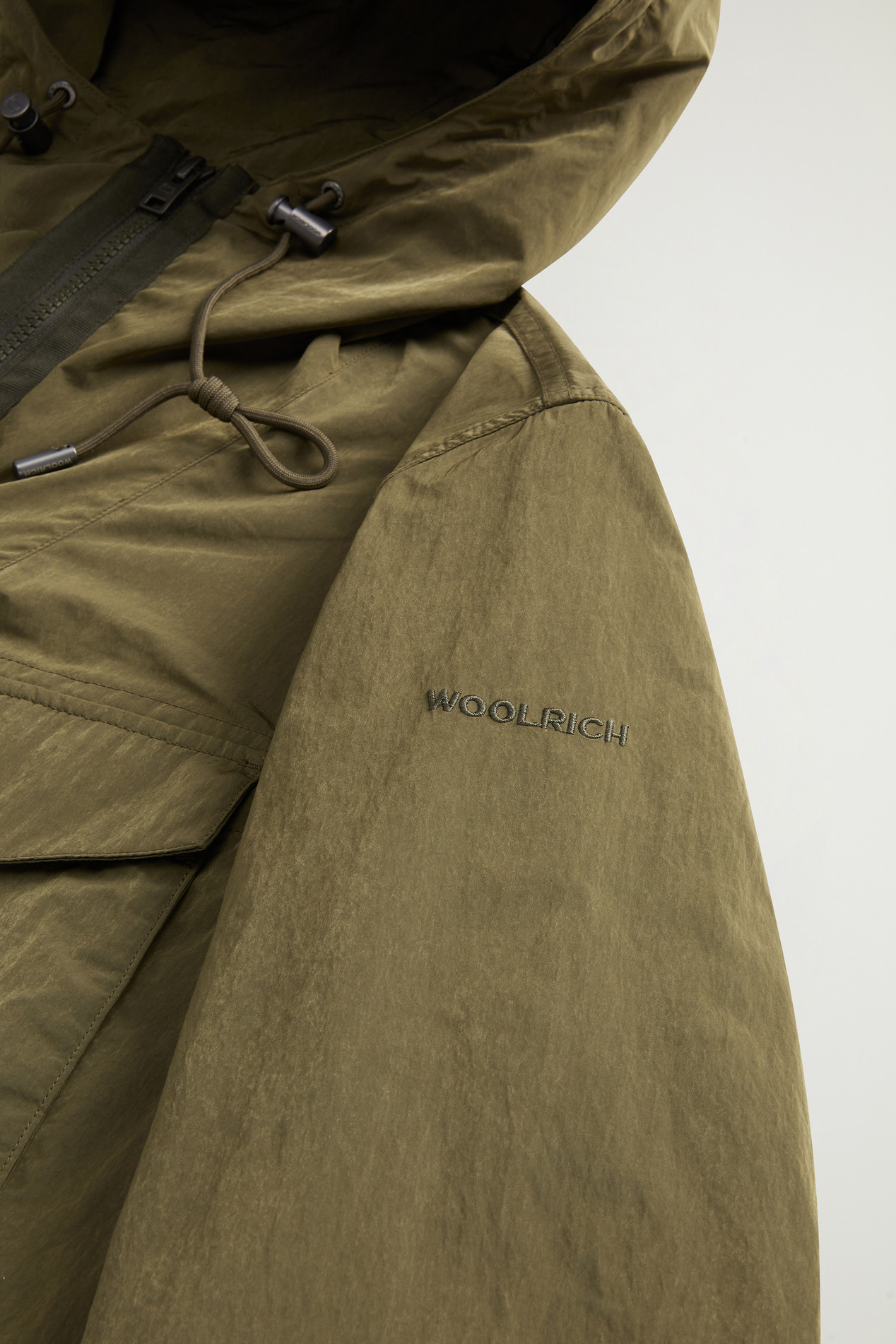 Hooded Nylon-Blend Jacket Green photo 7 | Woolrich