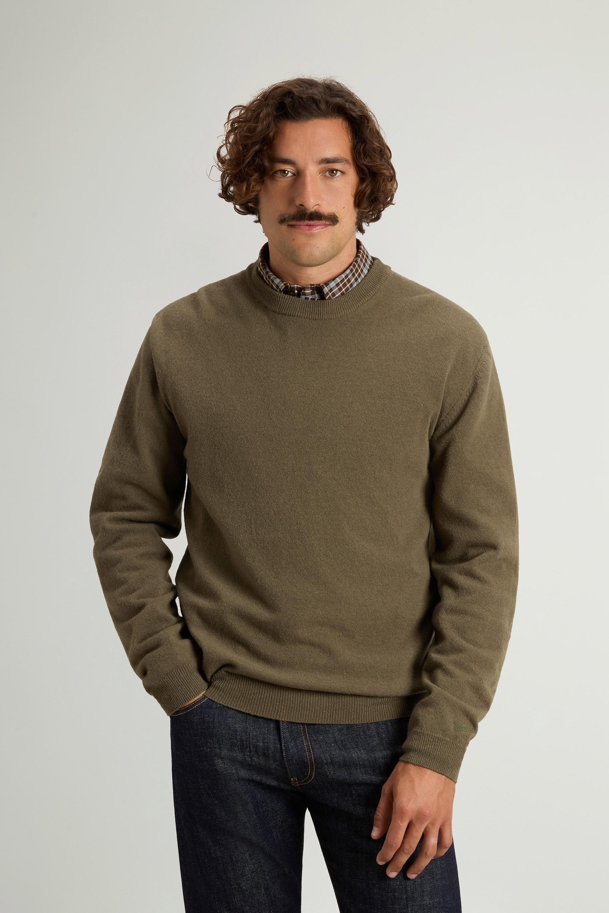 Crewneck Sweater in Pure Virgin Wool Green photo 1 | Woolrich