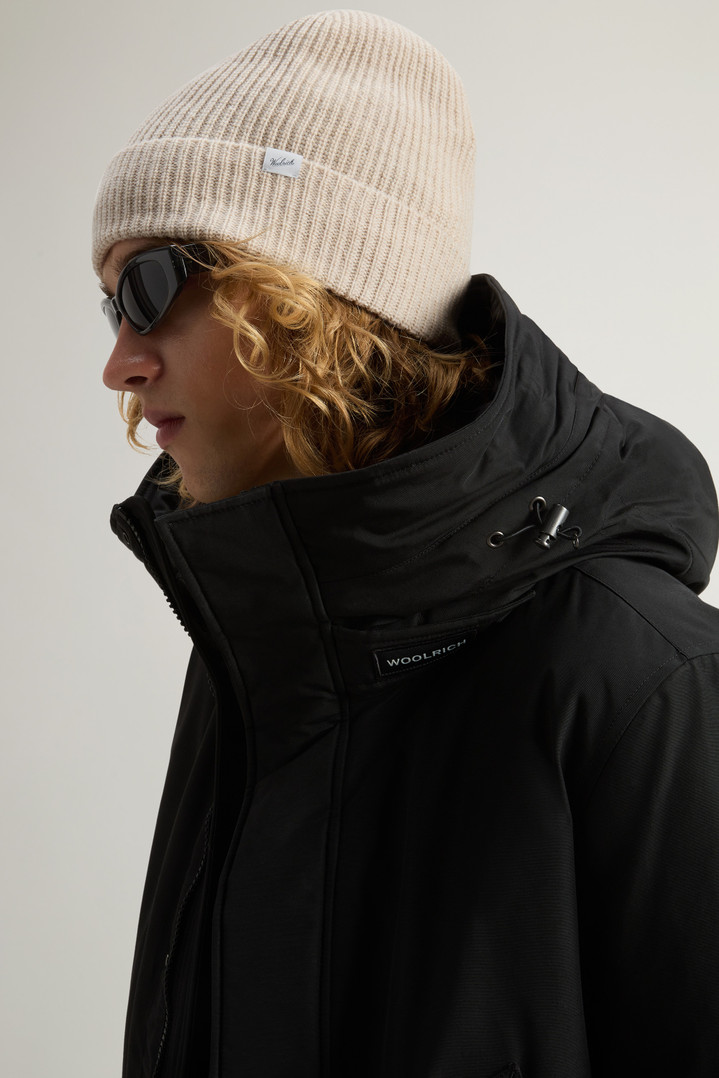 Polar Parka in Ramar Cloth with High Collar and Fur Trim Black photo 4 | Woolrich