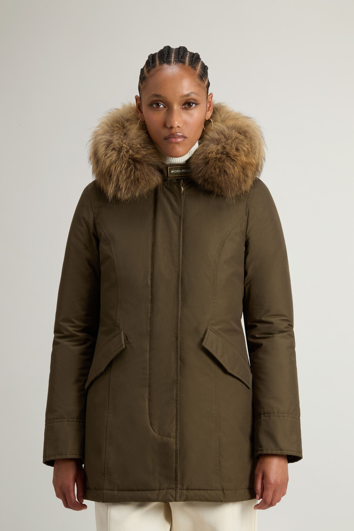 Arctic Parka in Ramar Cloth with Detachable Fur Trim Green photo 1 | Woolrich