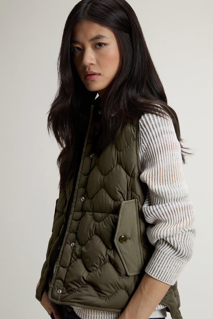 Quilted Microfiber Heritage Vest Green photo 4 | Woolrich