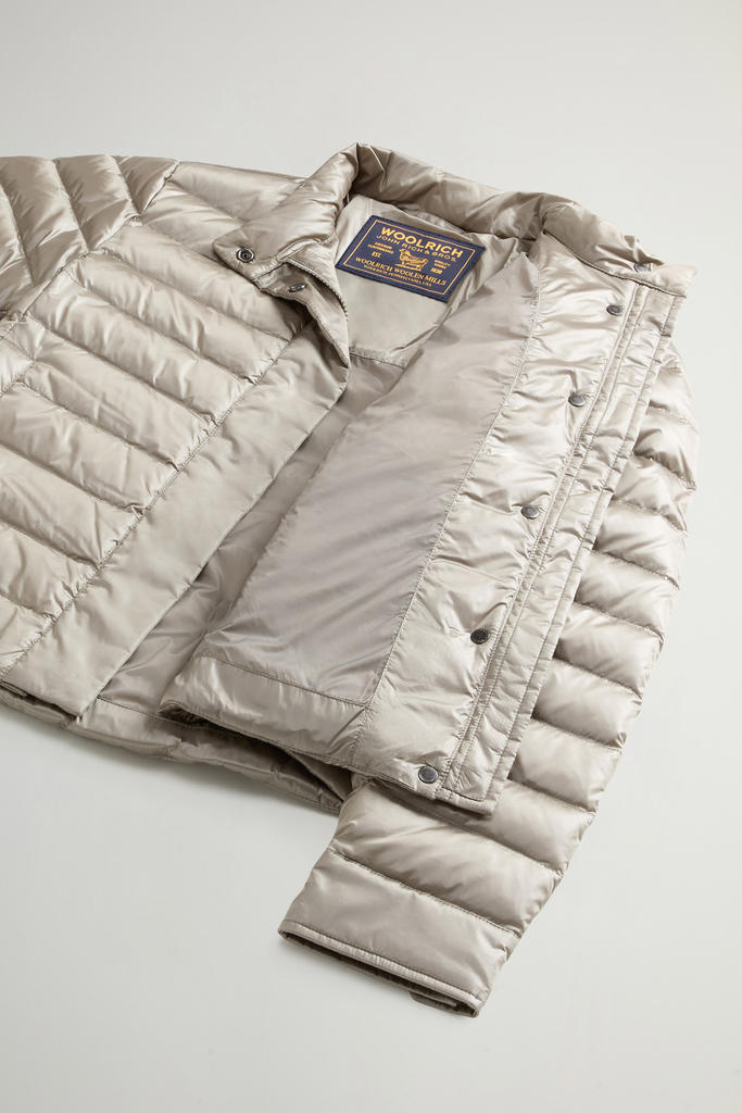 Lightweight Down Jacket in Liquid Nylon Beige photo 8 | Woolrich