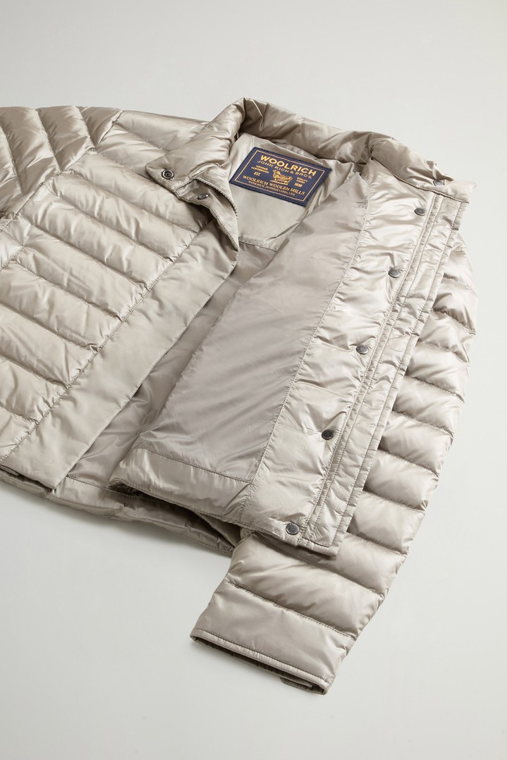 Lightweight Down Jacket in Liquid Nylon Beige photo 8 | Woolrich