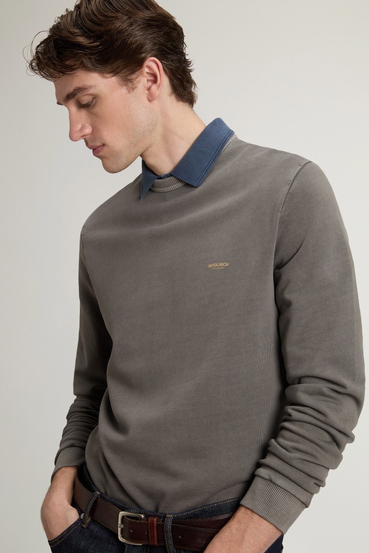 GARMENT DYED LOGO CRENEWCK Green photo 4 | Woolrich