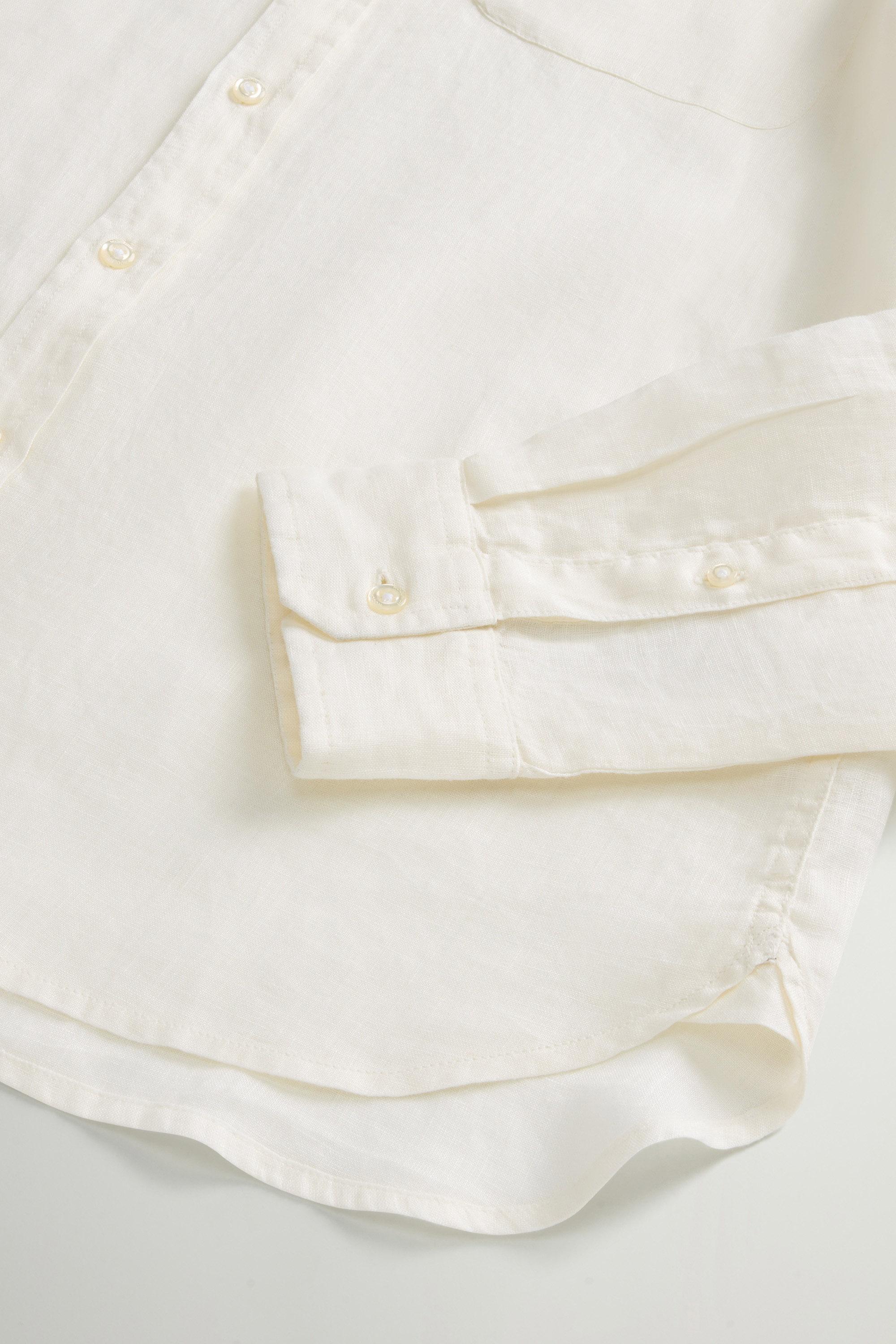 BAND COLLAR LINEN SHIRT White photo 7 | Woolrich