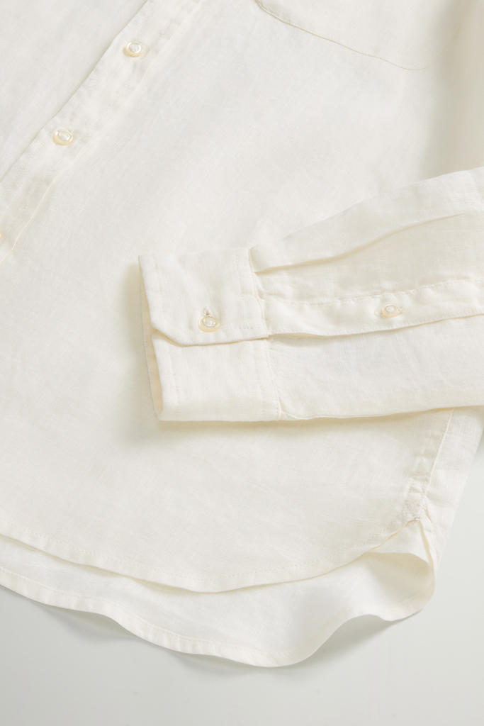 BAND COLLAR LINEN SHIRT White photo 7 | Woolrich