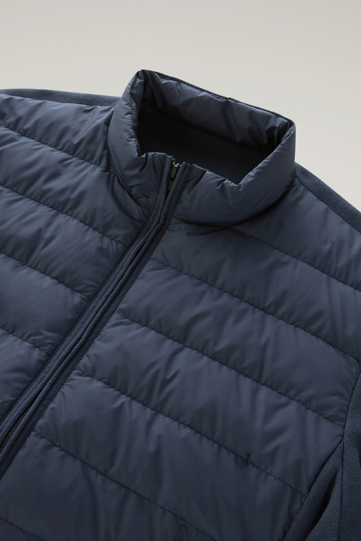 Sundance Hybrid Bomber Jacket in Microfibre and Cotton Knit Blue photo 2 | Woolrich