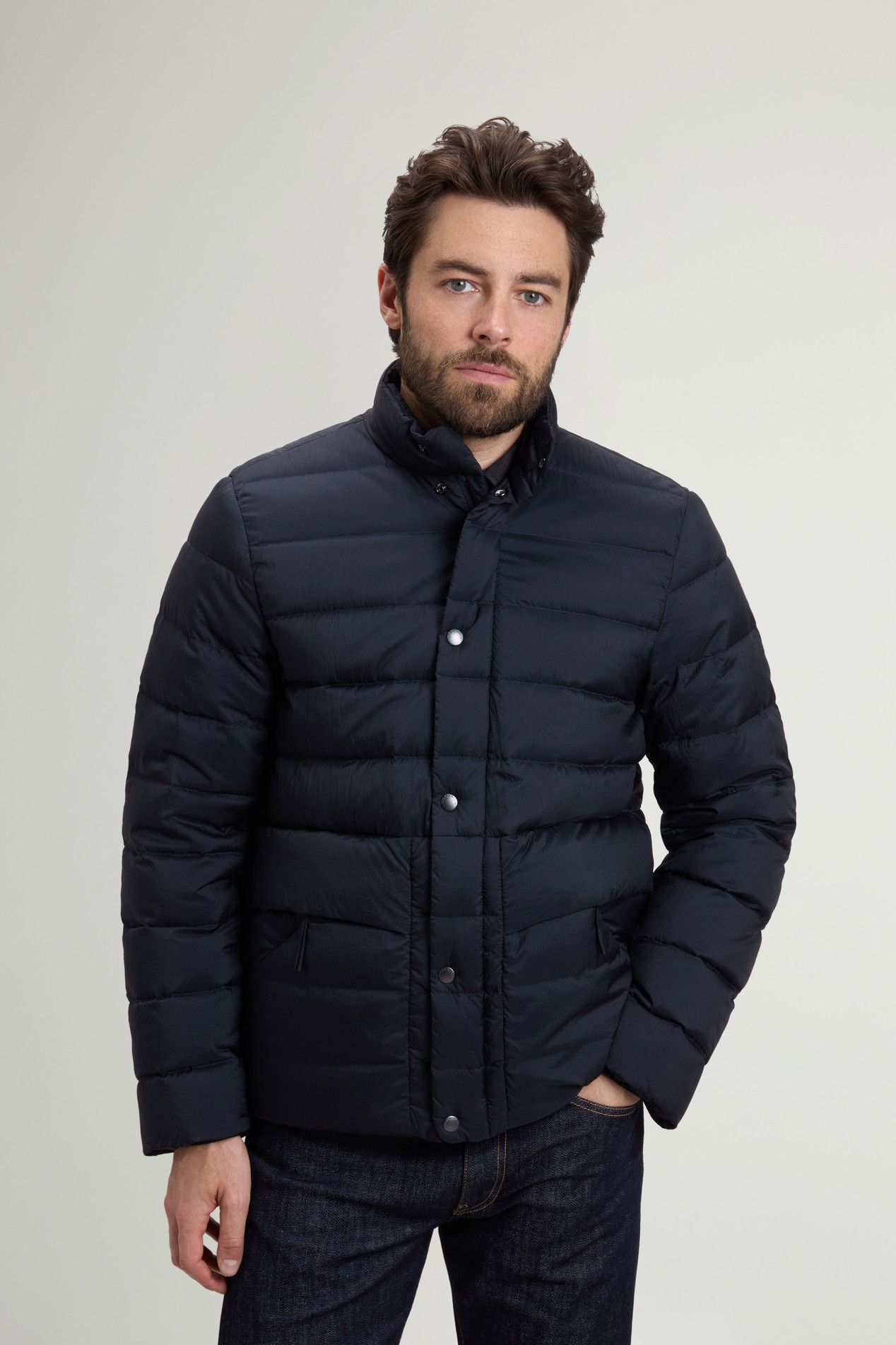 Bering Jacket in Crinkle Nylon Blue photo 1 | Woolrich