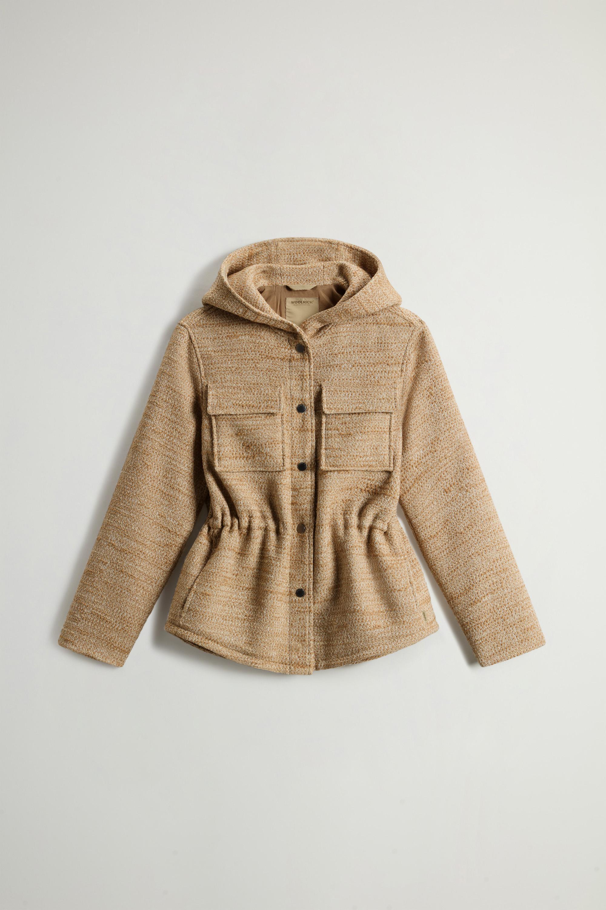 Overshirt with Hood in Italian Wool Blend Beige photo 5 | Woolrich