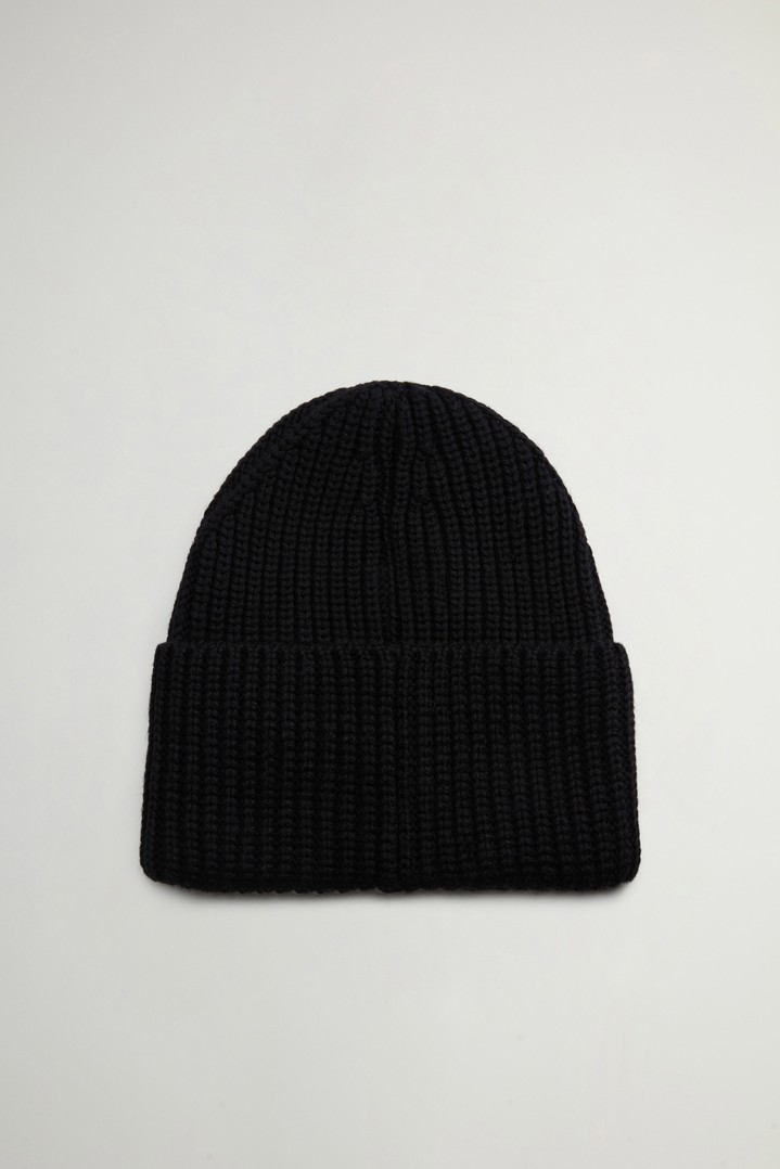 FINE MERINOS LOGO BEANIE Noir photo 3 | Woolrich