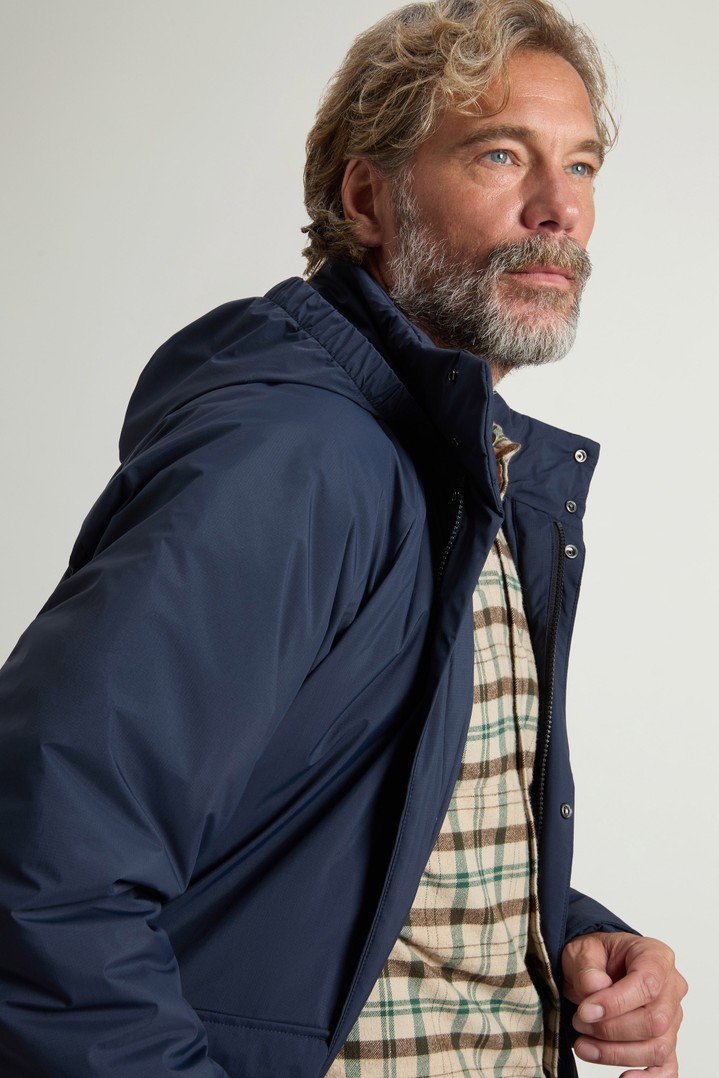 Coat in Light Micro Ripstop with Removable Hood Blue photo 4 | Woolrich