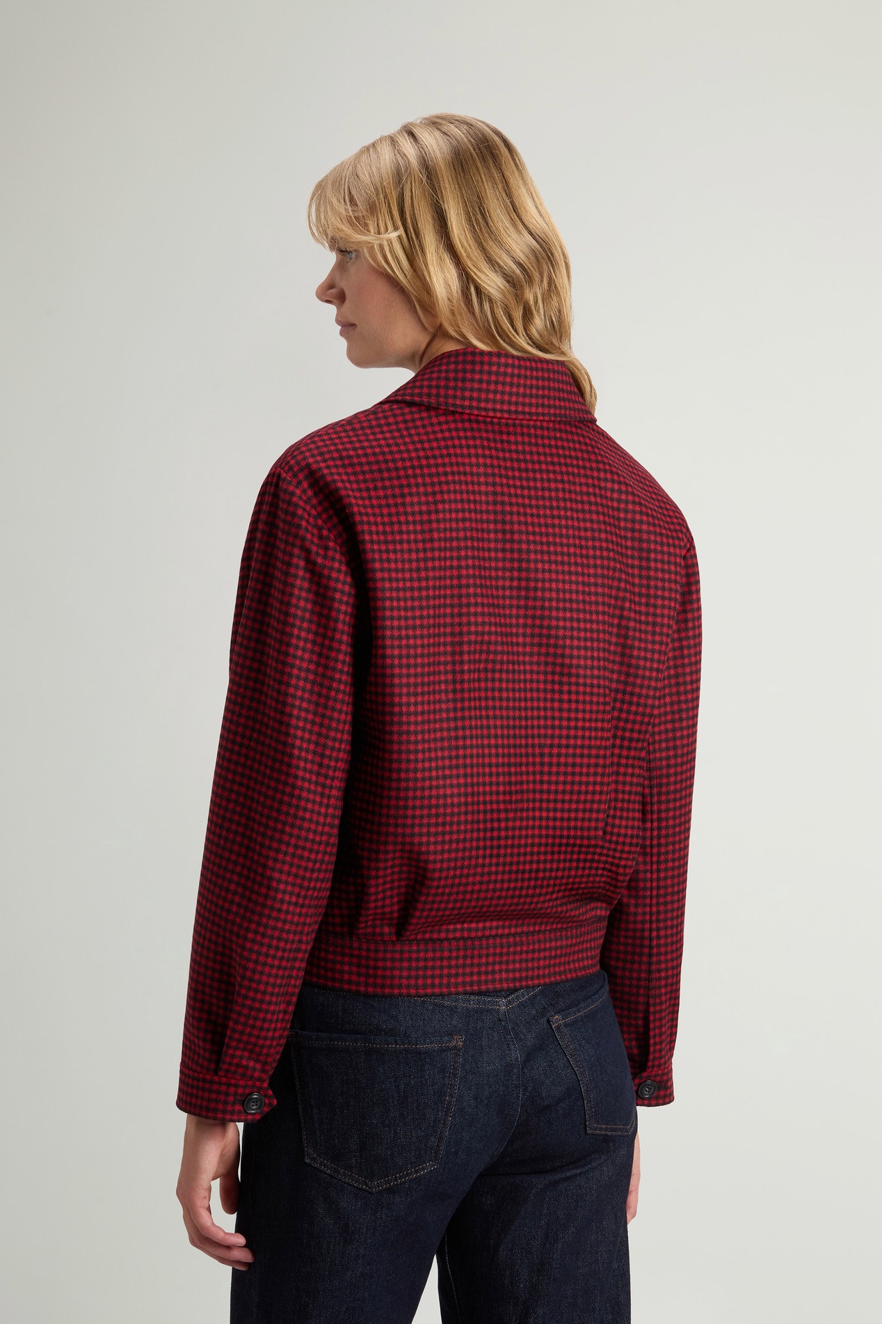 Checked Overshirt in Recycled Italian Wool Blend Red photo 3 | Woolrich