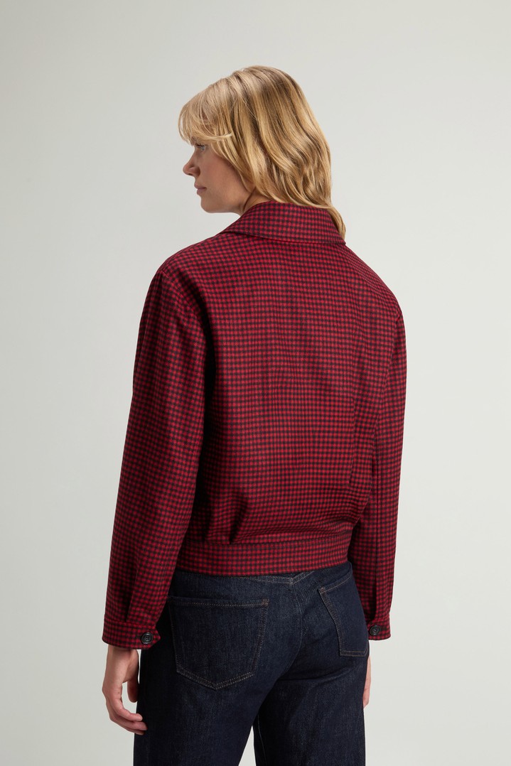 Checked Overshirt in Recycled Italian Wool Blend Red photo 3 | Woolrich