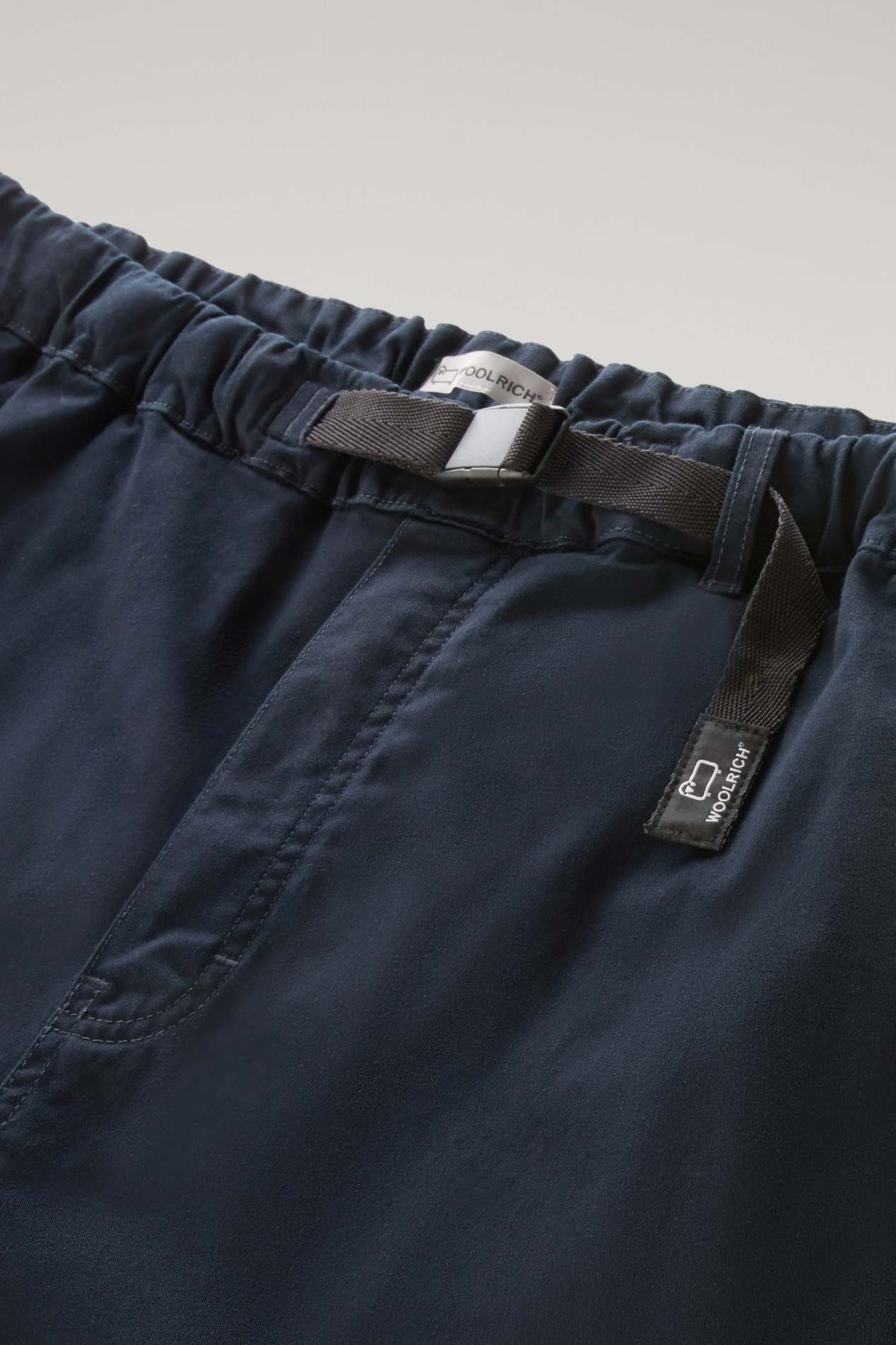 Garment-Dyed Chino Shorts in Stretch Cotton Blue photo 2 | Woolrich