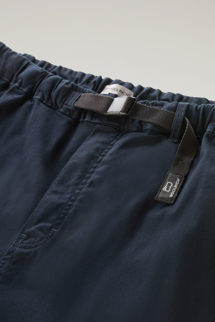 Garment-Dyed Chino Shorts in Stretch Cotton Blue photo 2 | Woolrich