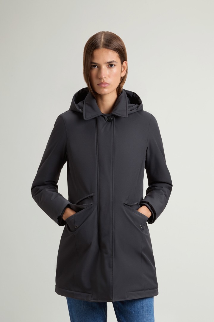 Manteau en Light Stretch à capuche amovible Gris photo 1 | Woolrich