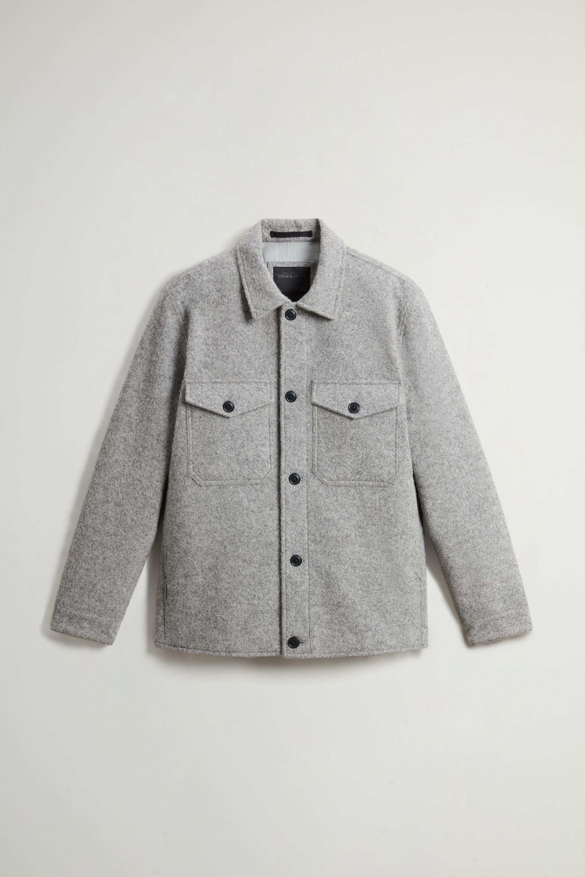 Overshirt in Italian Wool Blend with Reflective Coating by Todd Snyder Gray photo 1 | Woolrich