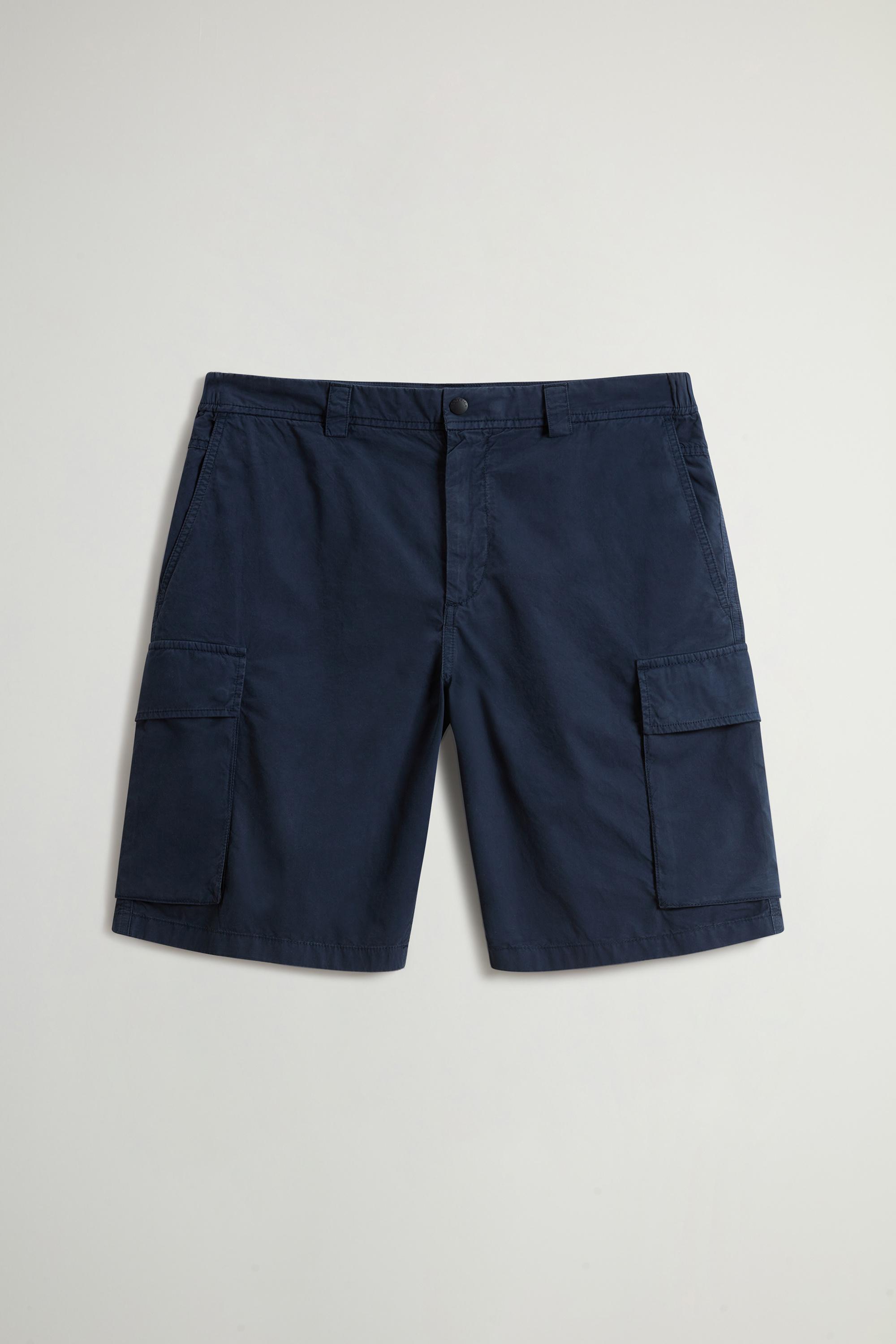 Garment-Dyed Cargo Short in Pure Cotton Blue photo 1 | Woolrich