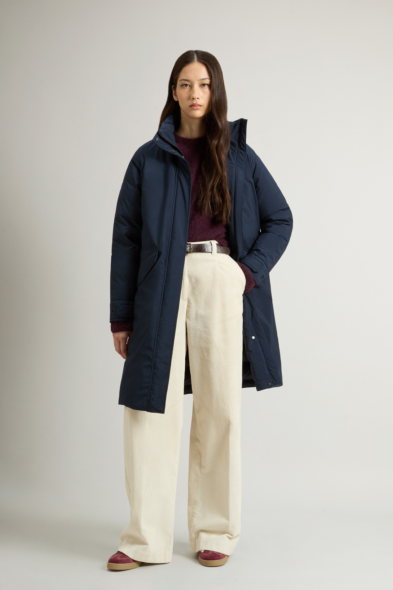 Long Cloud Jacket with Foldaway Hood Blue photo 2 | Woolrich