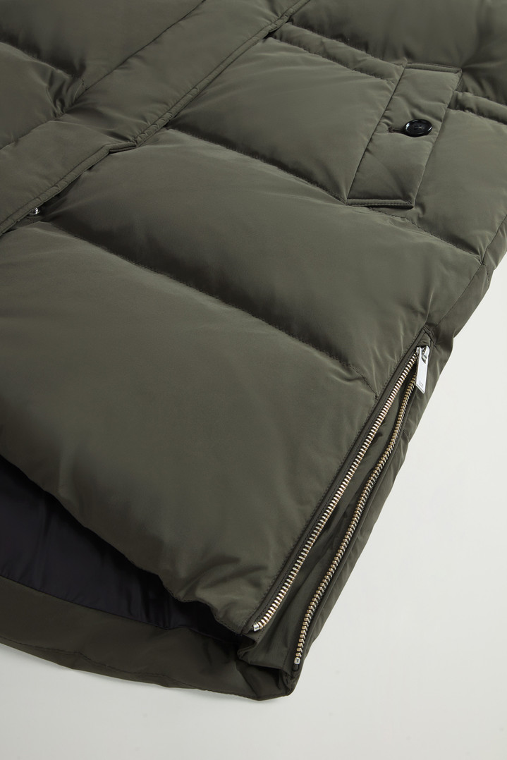 Hooded Alsea Down Jacket in Stretch Nylon Green photo 9 | Woolrich