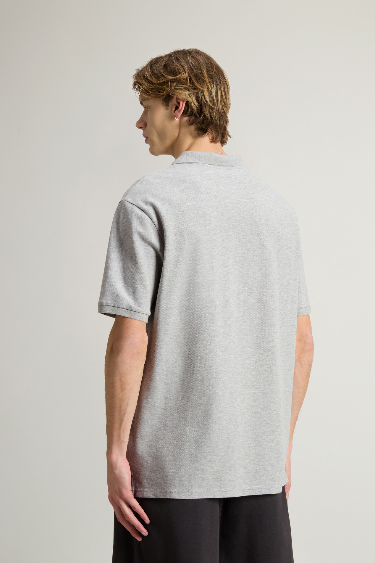 Pure Cotton Pique Polo Gray photo 3 | Woolrich