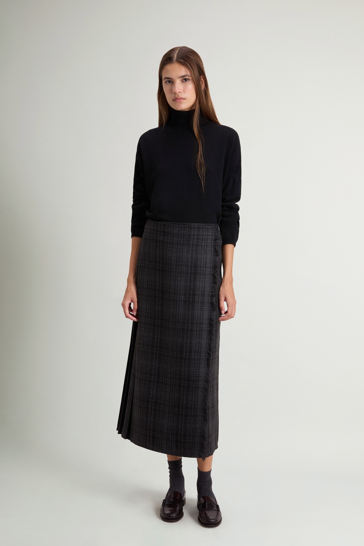 Checked Skirt in Wool Blend Gray photo 2 | Woolrich
