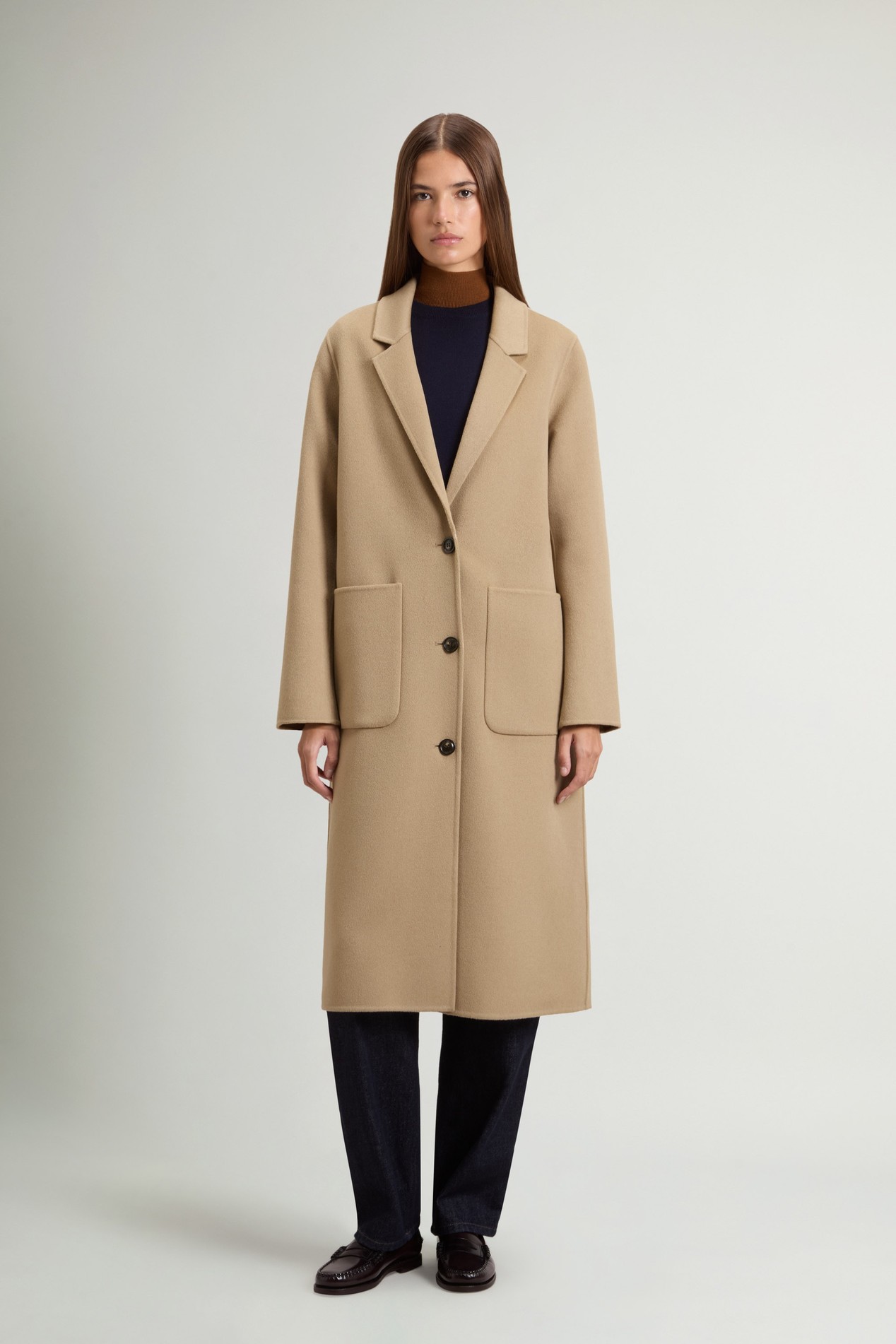 Coat in Double-Face Pure Wool Beige photo 1 | Woolrich