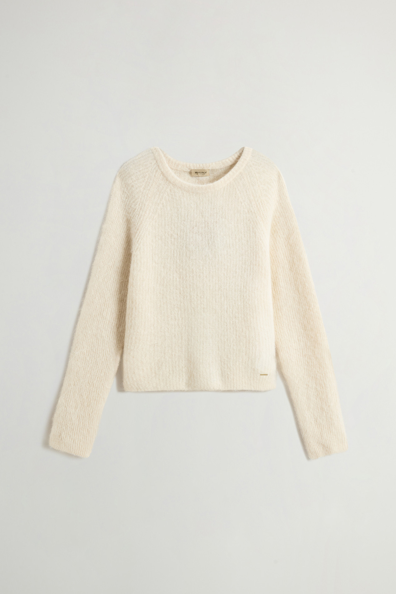 Garment-Dyed Crewneck Sweater in Alpaca and Wool Blend White photo 5 | Woolrich