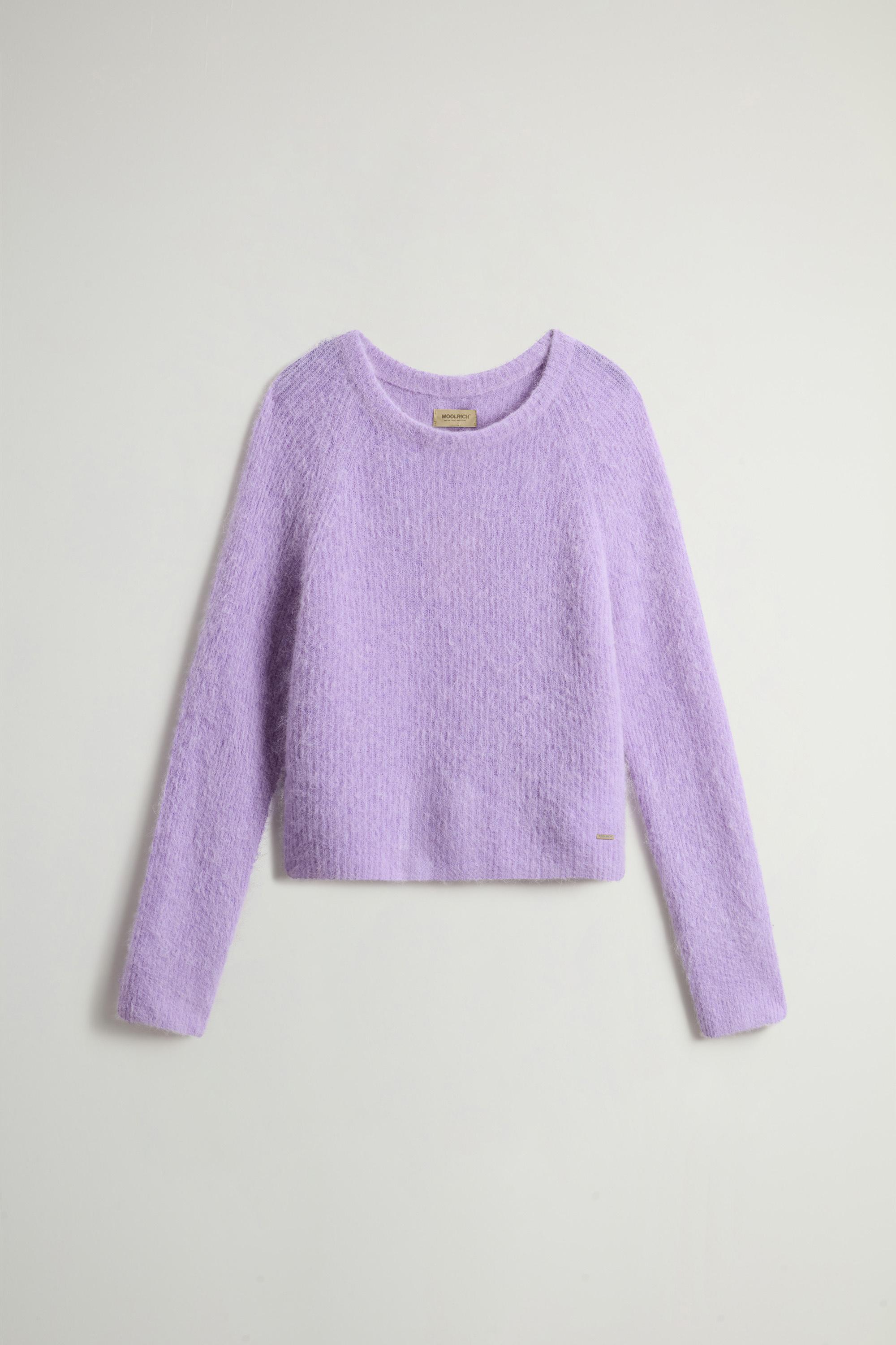 Garment-Dyed Crewneck Sweater in Alpaca and Wool Blend Purple photo 5 | Woolrich