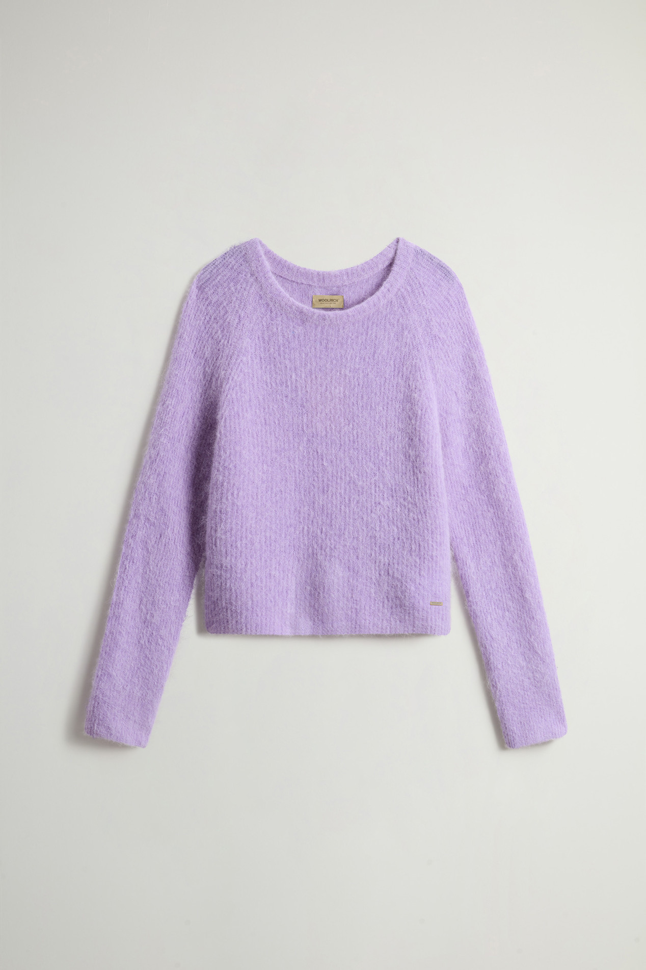 Garment-Dyed Crewneck Sweater in Alpaca and Wool Blend Purple photo 5 | Woolrich