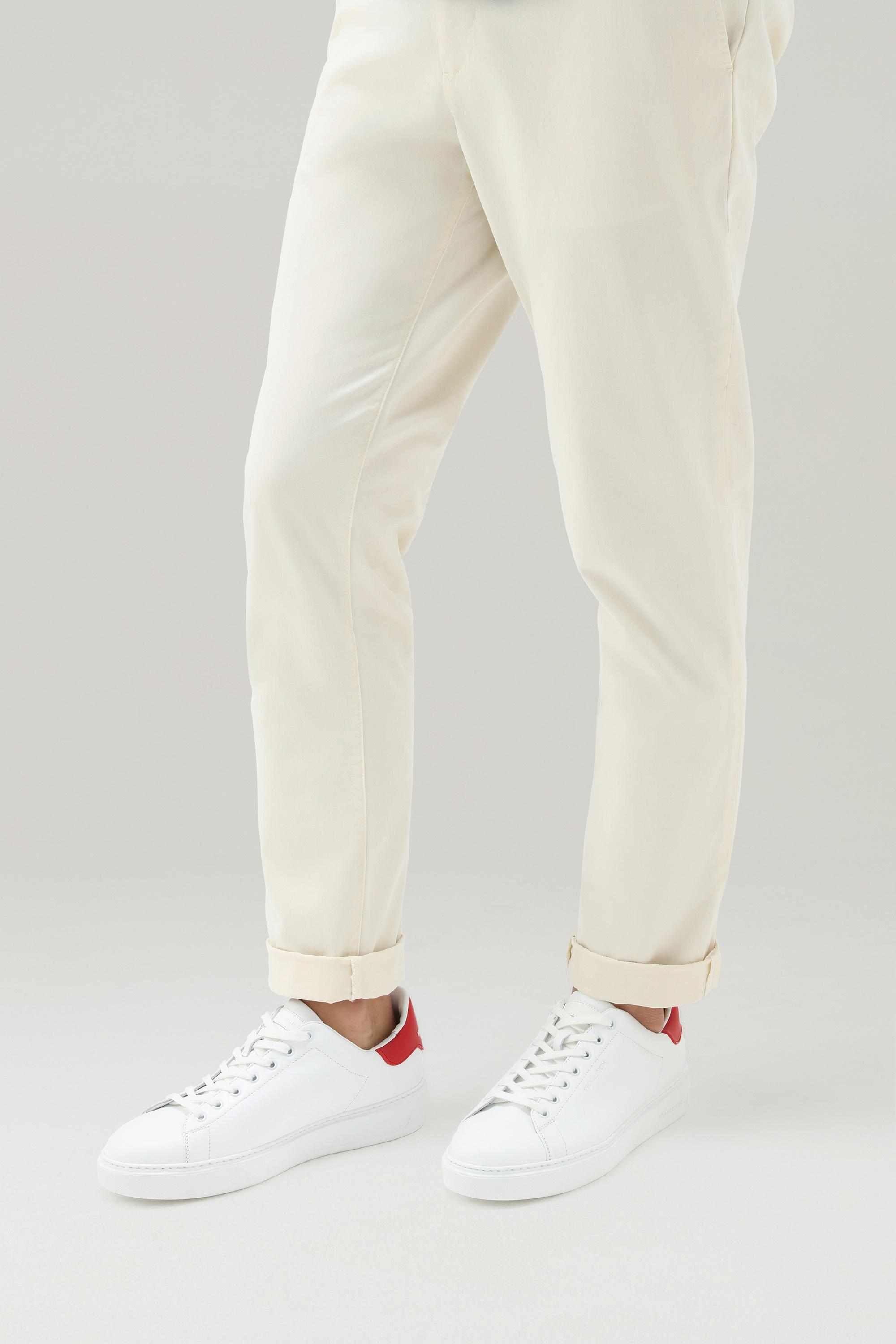 Leather Classic Court Sneakers with Contrasting Details White photo 6 | Woolrich