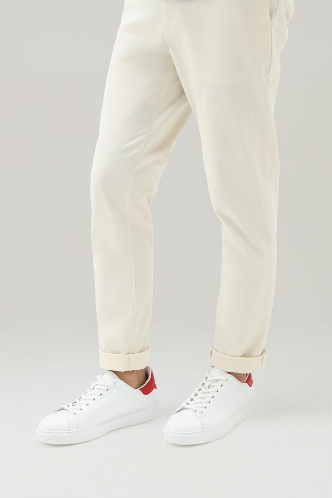Leather Classic Court Sneakers with Contrasting Details White photo 6 | Woolrich