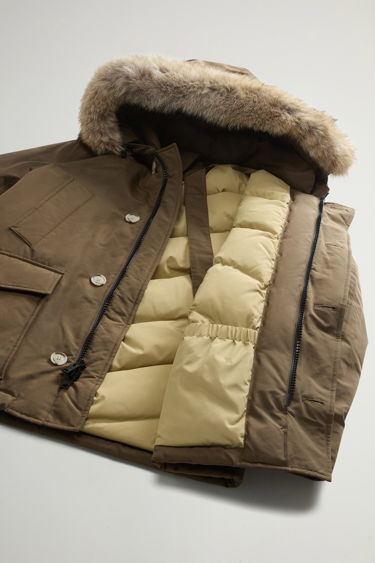 Arctic Anorak van Ramar Cloth met afneembaar bont Groen photo 4 | Woolrich