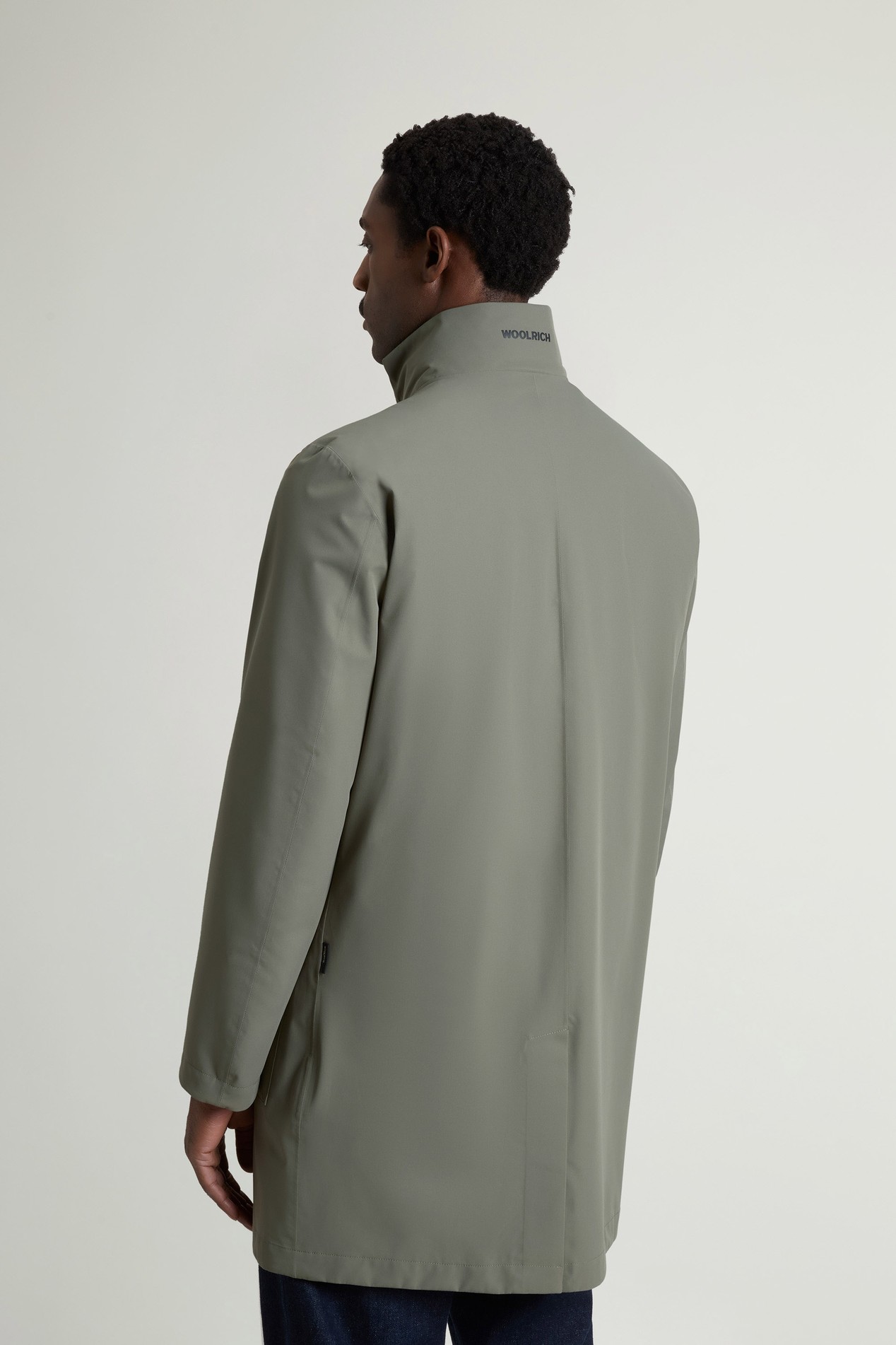 2-In-1 Overcoat in Two-Layered Fabric Green photo 3 | Woolrich