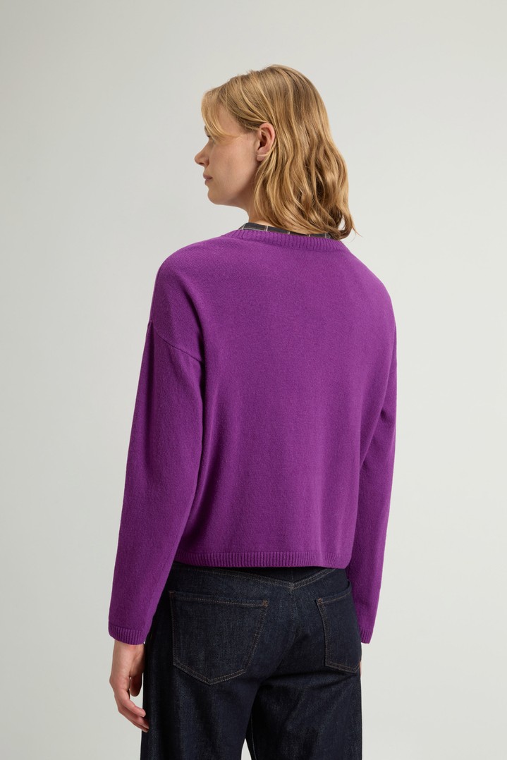 Crewneck Sweater in Wool and Cashmere Blend Purple photo 3 | Woolrich