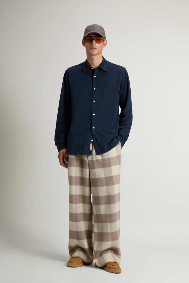 Shirt in Pure Cotton Jersey Blue photo 2 | Woolrich