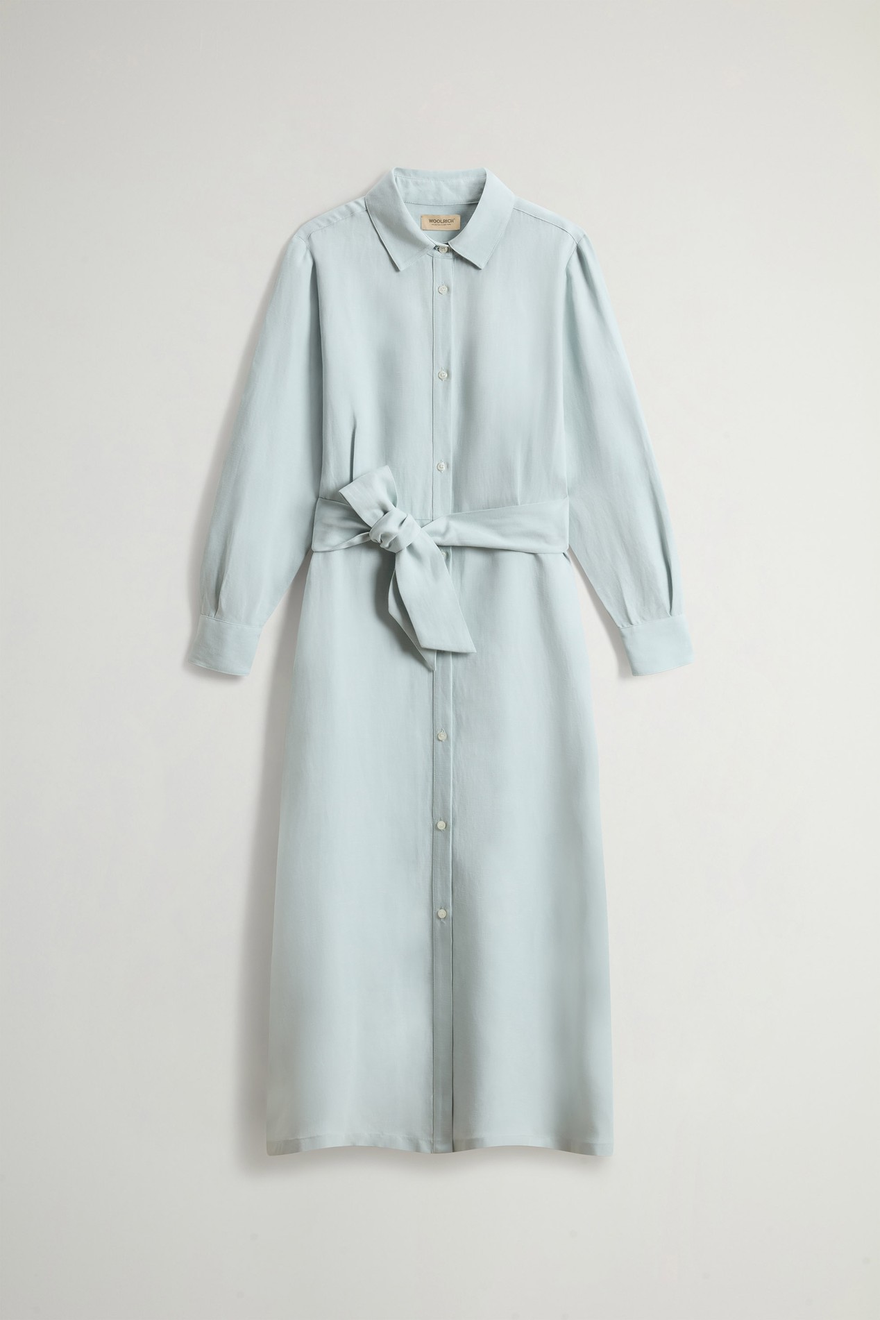 Shirt Dress in Linen Blend with Belt Blue photo 5 | Woolrich