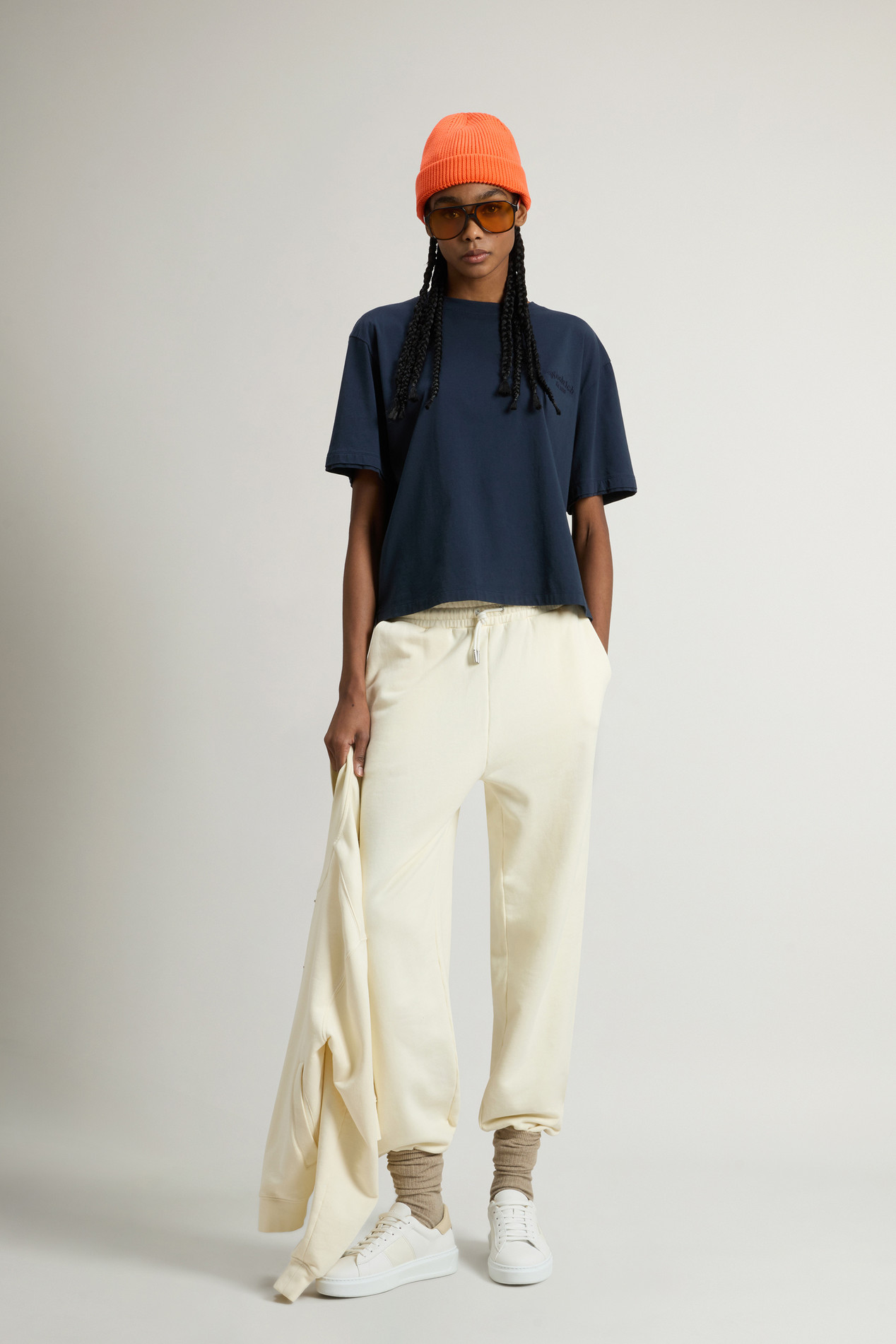 Pure Pima Cotton T-Shirt with Logo Blue photo 2 | Woolrich